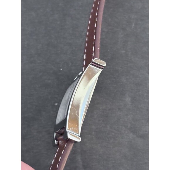 Hermes 21mm Stainless Steel And Natural Barenia Leather Here H PM Quartz Watch - Picture 5 of 16